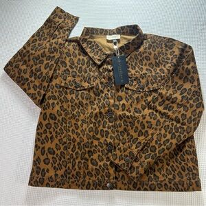 Brand New Women’s Alredine By Bailey’s Blossoms Leopard Print, Jean Jacket